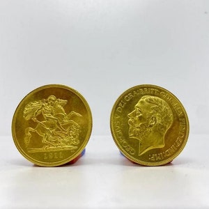Gold Coin British 5 pounds Sovereign gold plated King George V British coin REPLICA 1pcs not magnetic