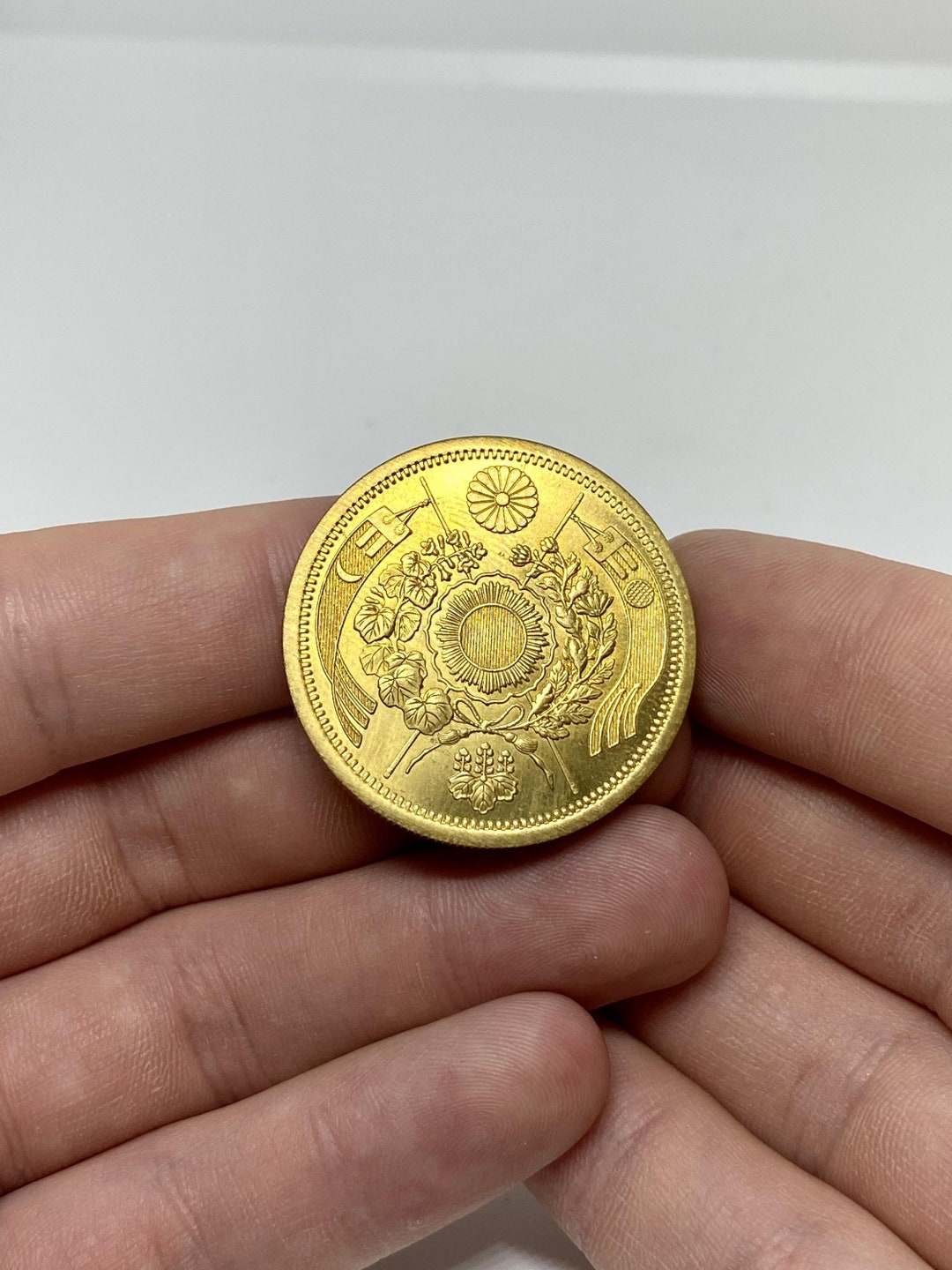 金メッキコイン、日本 20 円 - 明治 1880 レプリカ グレートジャパン 1 枚 - Etsy 日本