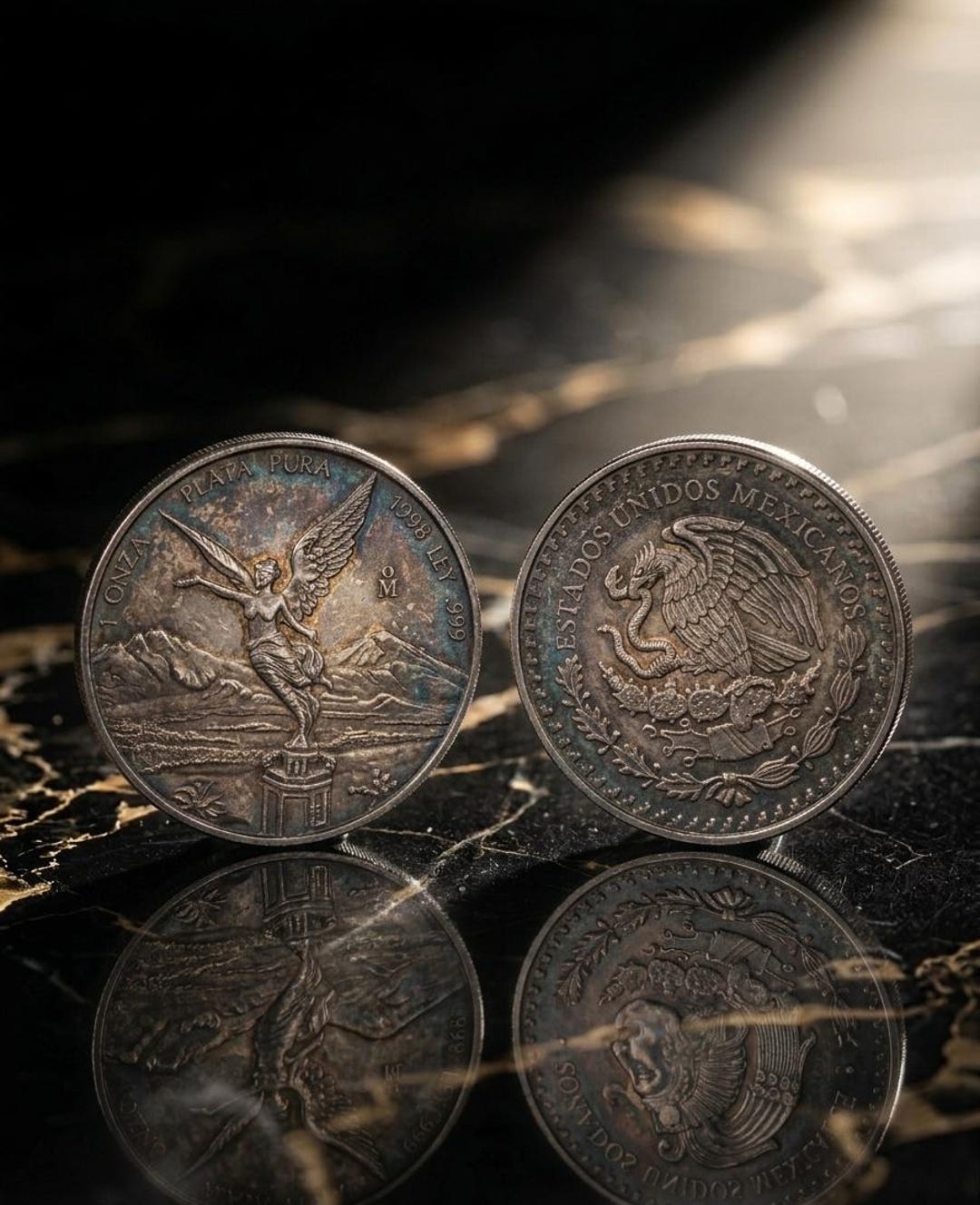 1998年 メキシコ 銀貨 リベルタード 1998年復刻版銀メッキ・リベルタッドコイン – 象徴的なメキシコ