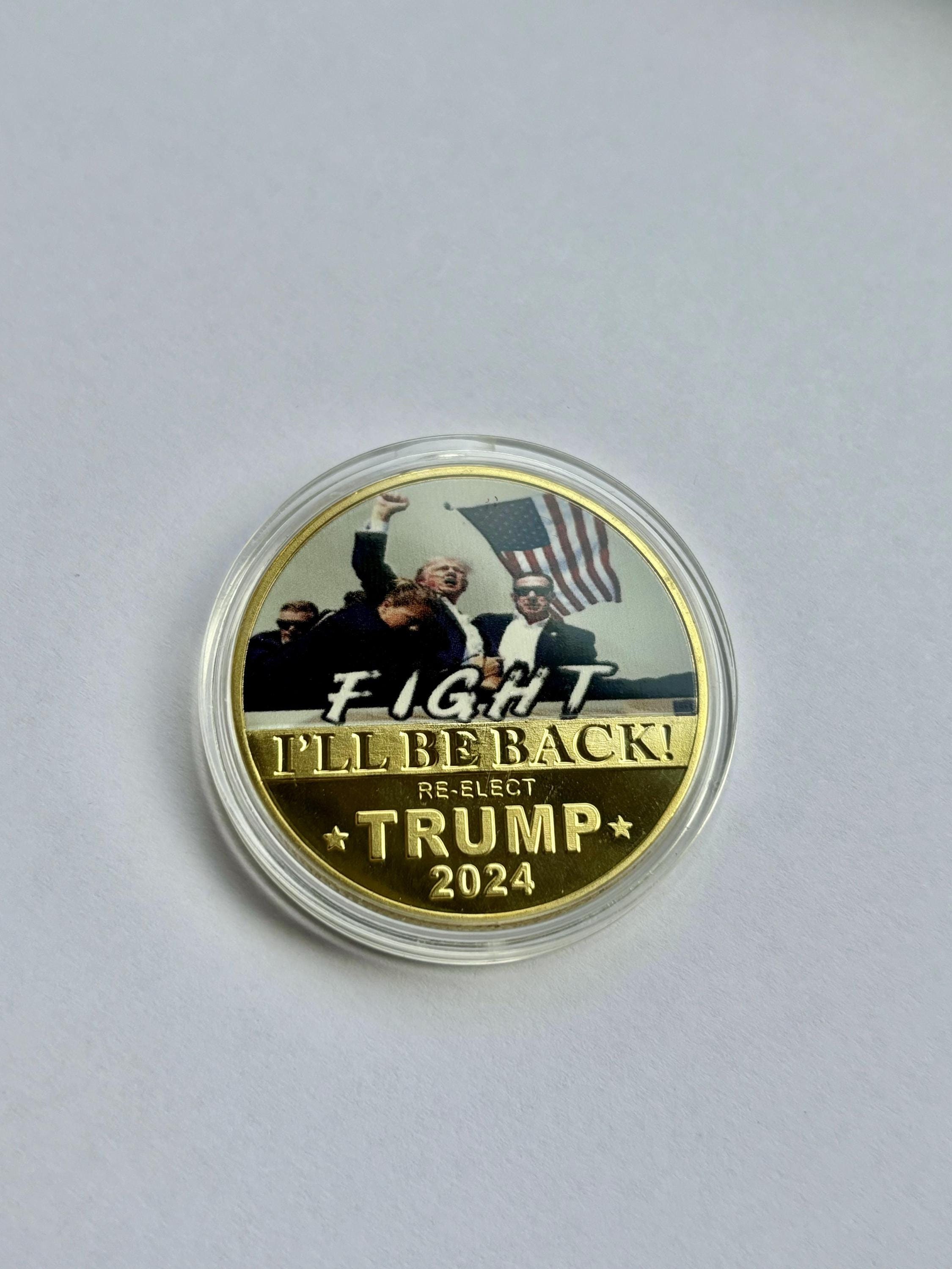 レビューで送料無料 トランプ2024年記念純銀コイン2枚 ケース入り 銀