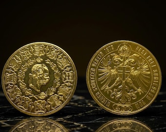 Franz Joseph I  Austrian 4 Ducat gold plated coin Restrike 1873/1973 REPLICA 1pcs golden austrian empire coin