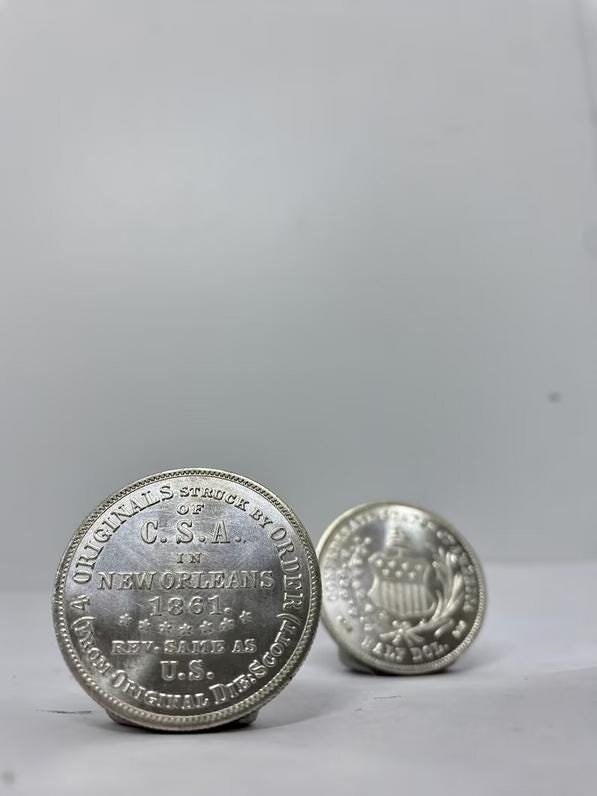 CSA United States of America Half Dollar New Orleans silver plated Coin 1861, reproduction replica, not magnetic