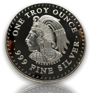 Aztec Calendar - Cuauhtemoc 1 oz .999 Silver plated coin REPLICA 1pcs mexican silver