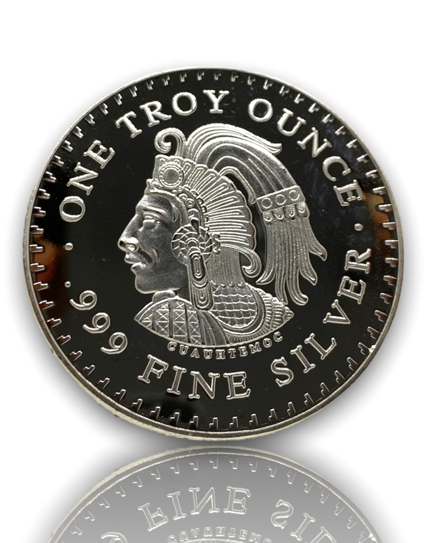 シルバーチャンス　カード　チャンスカード　① Aztec Calendar - Cuauhtemoc 1 Oz .999 Silver Plated Coin REPLICA