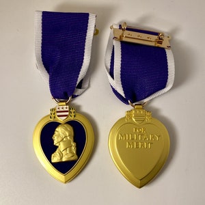Purple Heart militaire oorlogsmedaille USA replica voor militaire verdienste, militaire onderscheiding, eremedaille afbeelding 2