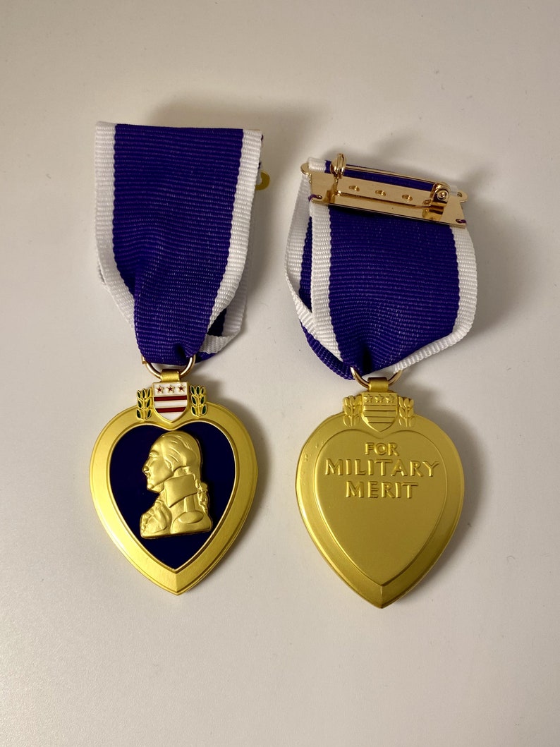 Purple Heart militaire oorlogsmedaille USA replica voor militaire verdienste, militaire onderscheiding, eremedaille afbeelding 2