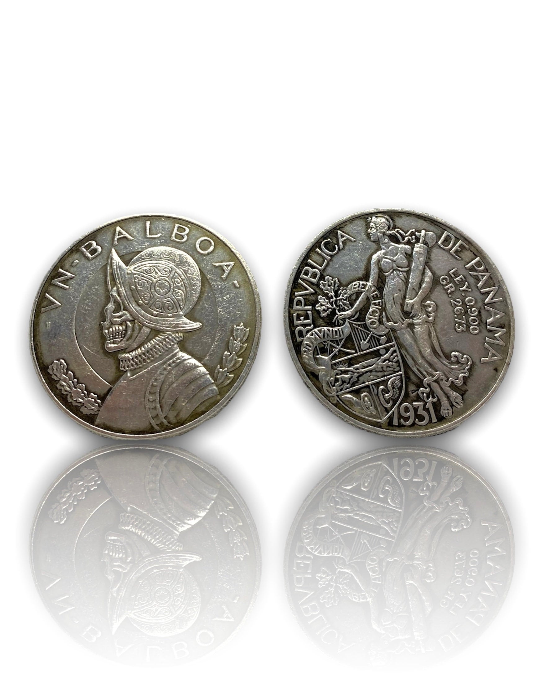 パナマ 1931年 バルボア - 銀メッキ プルーフ 0 スケルトンコイン VN