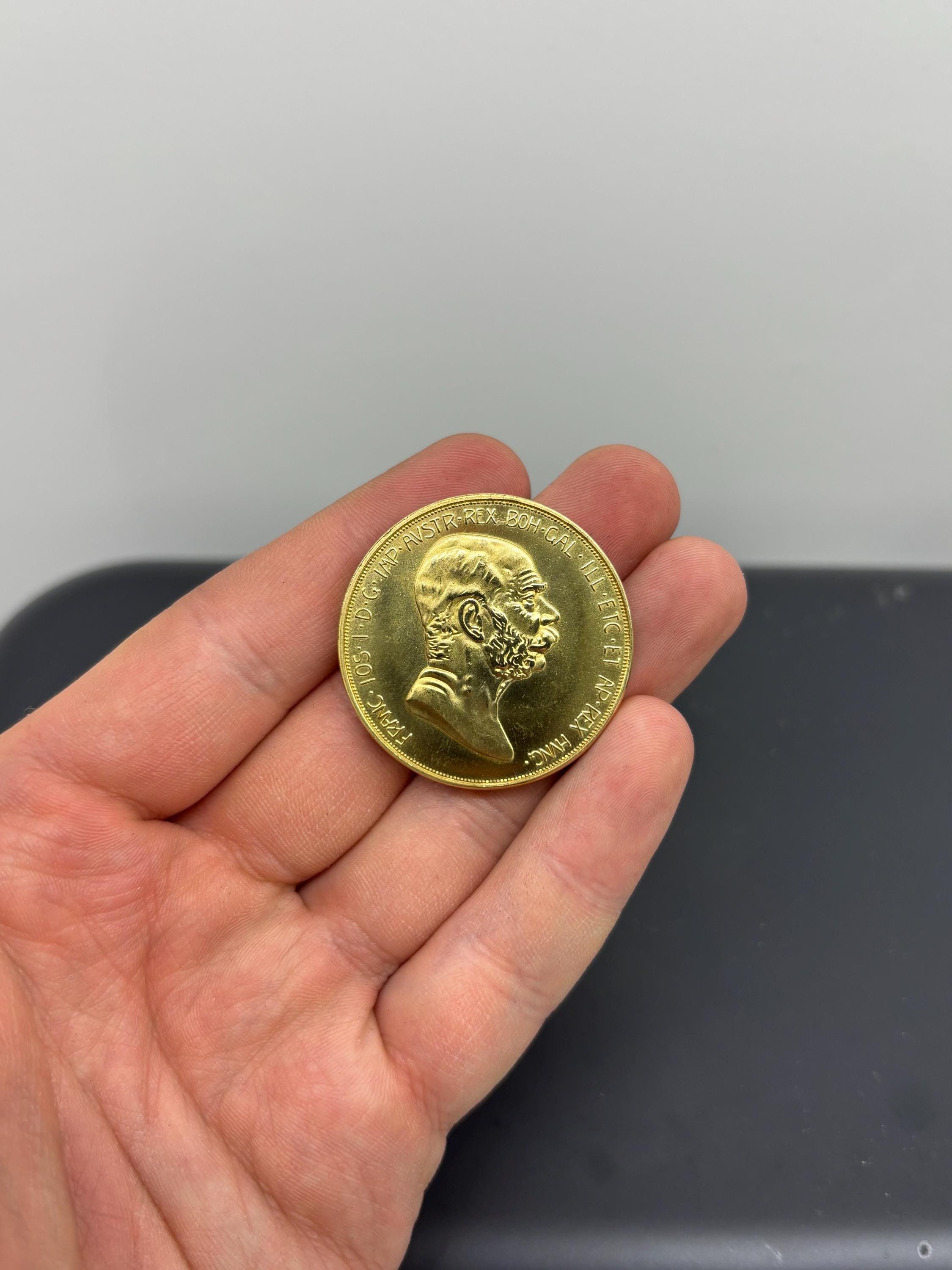 Franz Joseph I 100 Corona Gold Plated Coin REPLICA 1pcs Golden