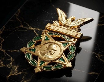 防衛省メダル・米軍インシグニア Vintage National Defense US Military Service Medal Red Yellow Blue