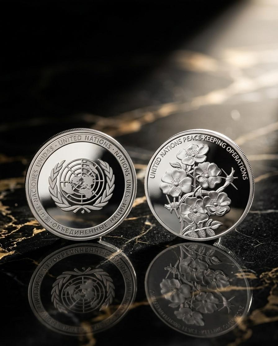 Silver Plated Token United Nations Peace Keeping Operations Coin