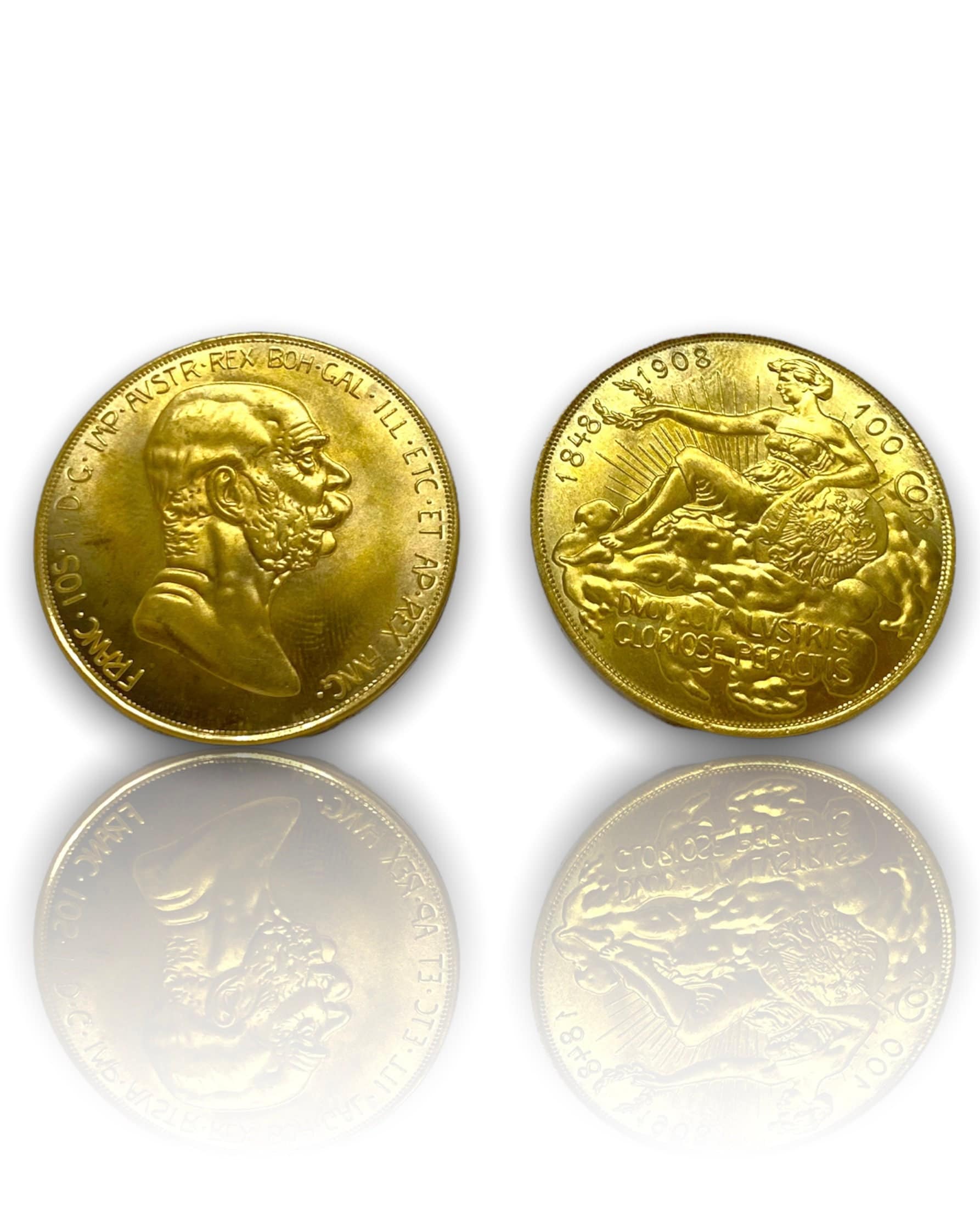 Franz Joseph I 100 Corona Gold Plated Coin REPLICA 1pcs Golden Etsy Canada