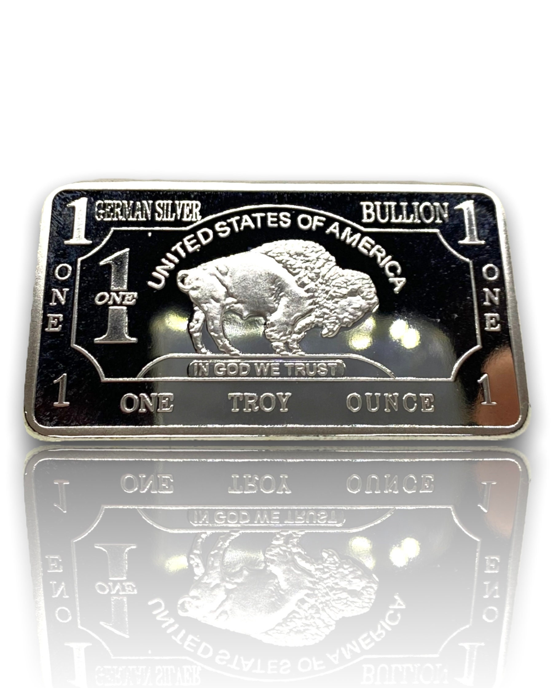 Silver USA Bullion 1OZ REPLICA German Silver Plated Bar .999