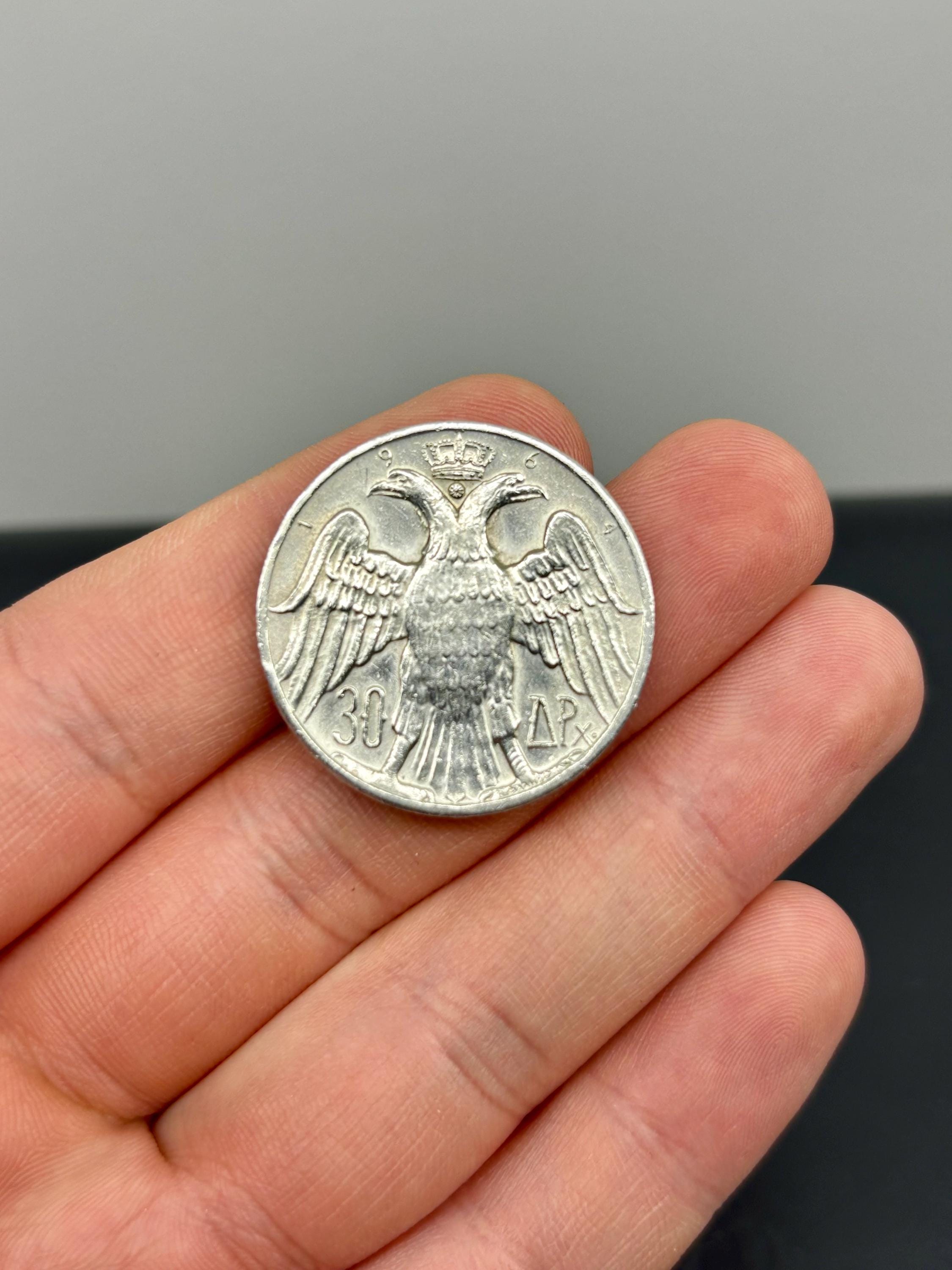 希少コイン 1964年 ギリシャ 30ドラクマ銀貨 – コンスタンティノス2世