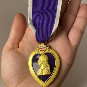 Purple Heart militaire oorlogsmedaille USA replica voor militaire verdienste, militaire onderscheiding, eremedaille afbeelding 5