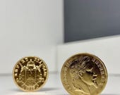 Pièce de 20 francs Napoléon III en or plaqué or, réplique 1 pcs Empire français - France Pièce de 20 francs Napoléon III en or plaqué or, réplique 1 pcs Empire français - France