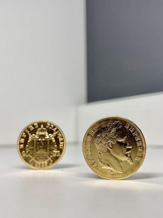 Gold 20 Francs, Napoleon III France Sovereign Gold Plated Coin