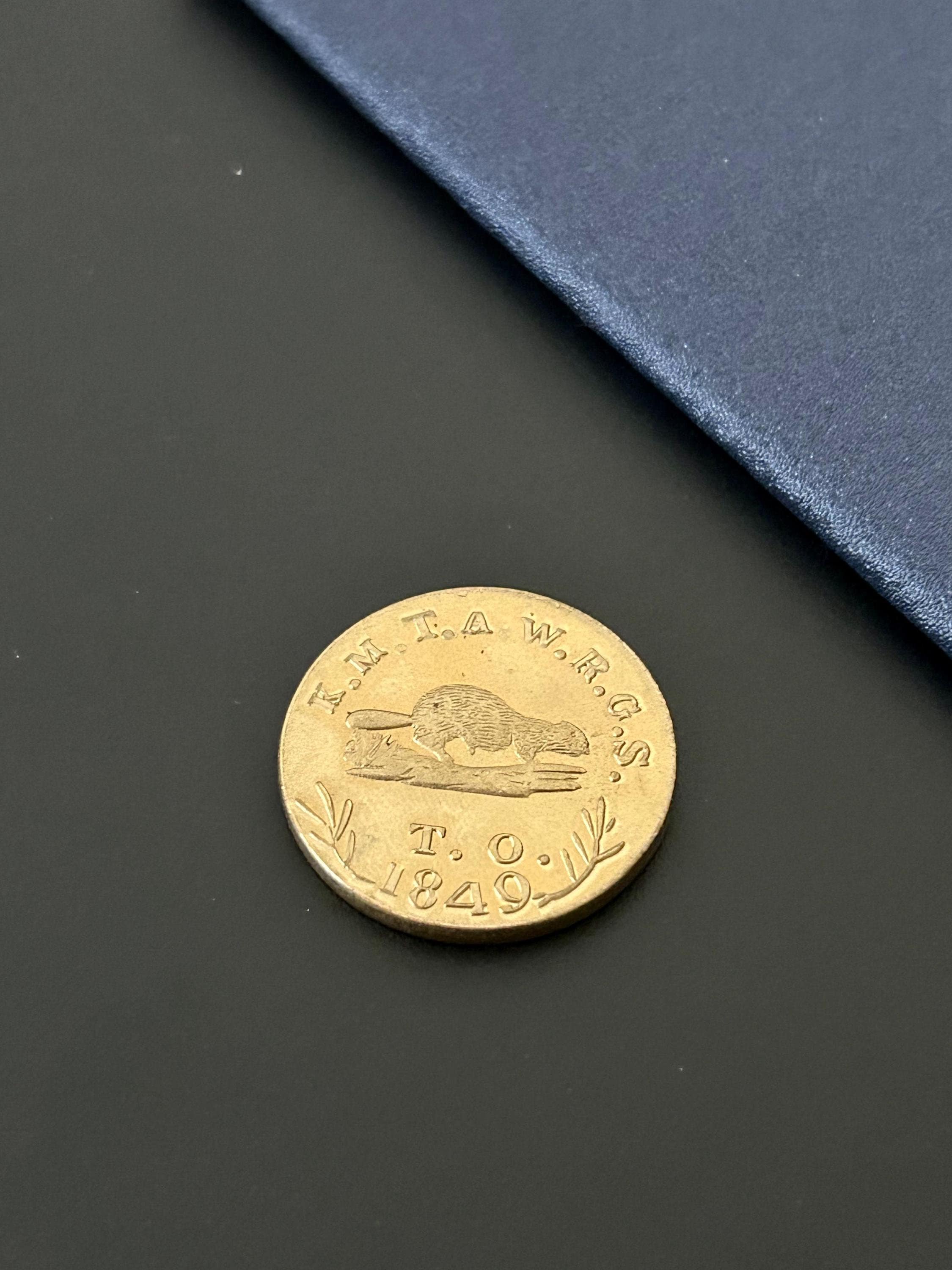 Gold Plated Coin 5 Dollars 1849 - Oregon Exchange Company Beaver