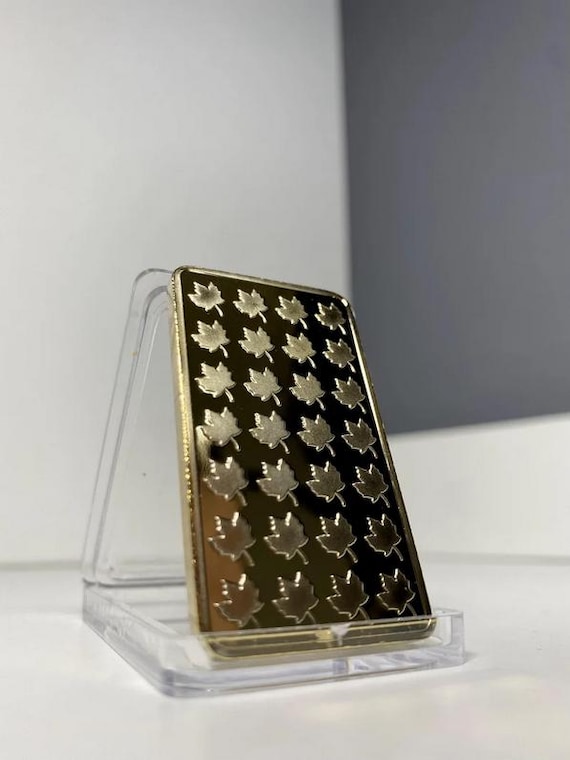 カナダの金地金またはコイン、メープルリーフ柄、1オンス、24金メッキ