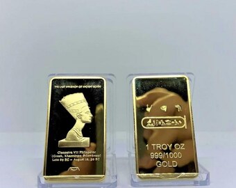 Gold Bar 1OZ REPLICA the Last Pharaoh of Ancient Egypt