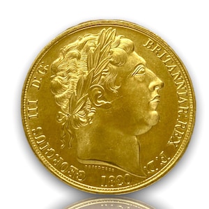 Coin British Sovereign gold plated 5 pounds coin George III 1820 British REPLICA 1pcs
