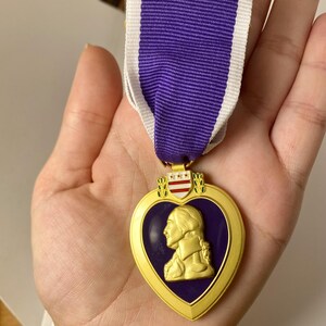 Purple Heart militaire oorlogsmedaille USA replica voor militaire verdienste, militaire onderscheiding, eremedaille afbeelding 4