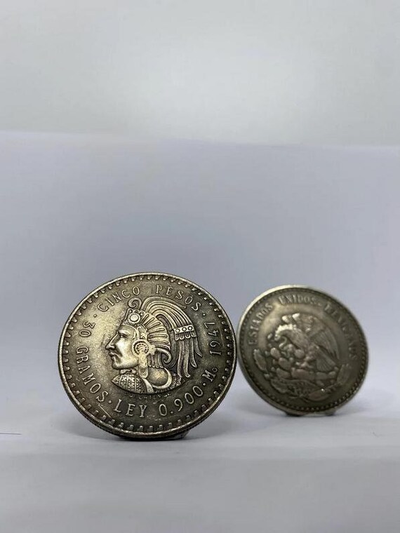 メキシコ クアウテモク 銀貨 5ペソ 1947年 1947年 メキシコ銀貨 5ペソ - クアウテモック 1オンス .999 銀メッキ