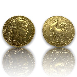 Pièce en or 20 francs 1912, France coq Pièce de monnaie souveraine en plaqué or RÉPLIQUE 1 pcs Empire français