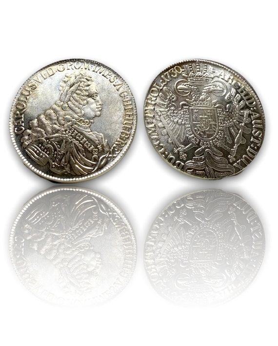 Karl VI (charles VI) Austrian 1 Thaler Silver Plated Coin 1730