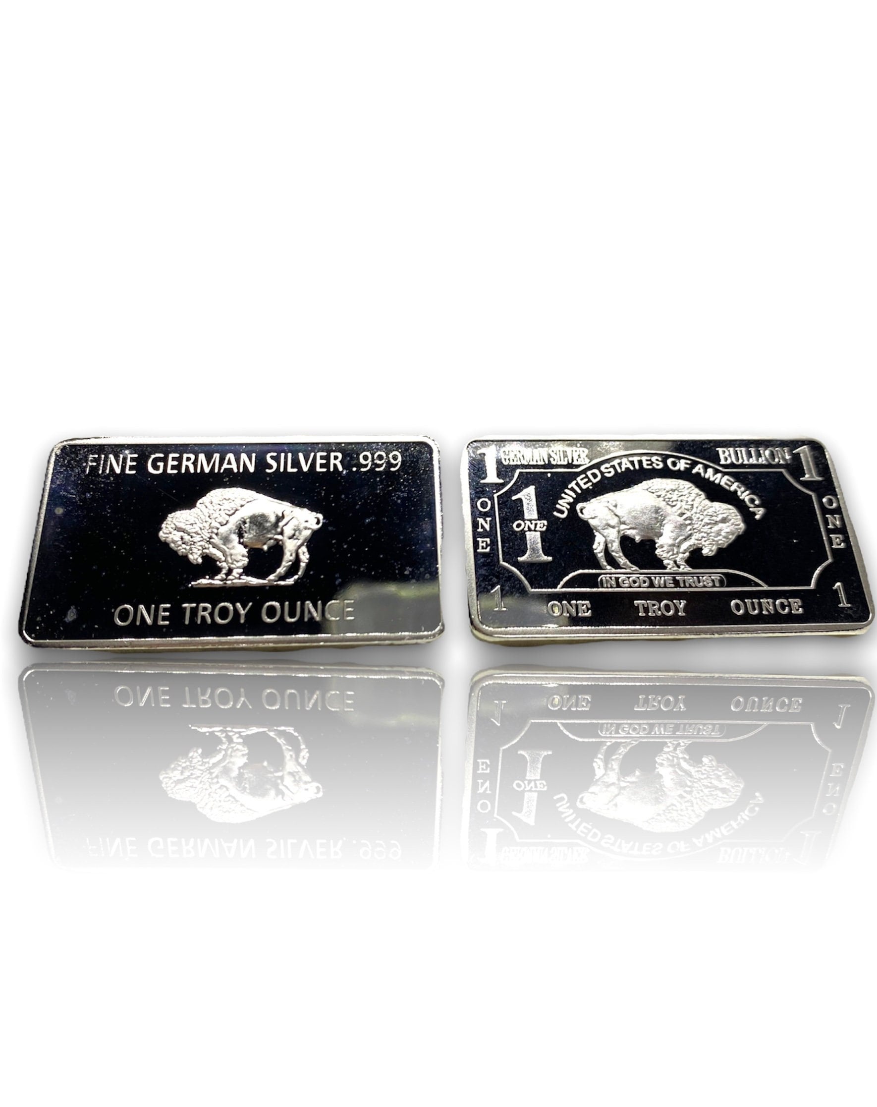 Silver USA Bullion 1OZ REPLICA German Silver Plated Bar .999