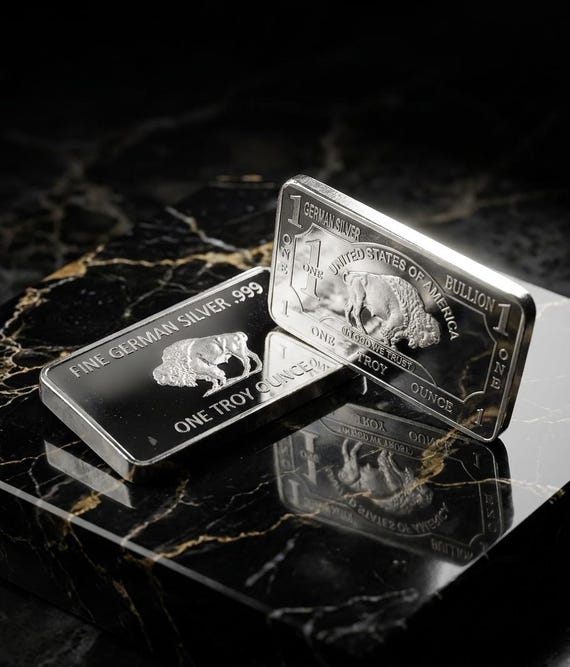 Silver Plated USA Bullion 1OZ REPLICA German Silver Plated Bar