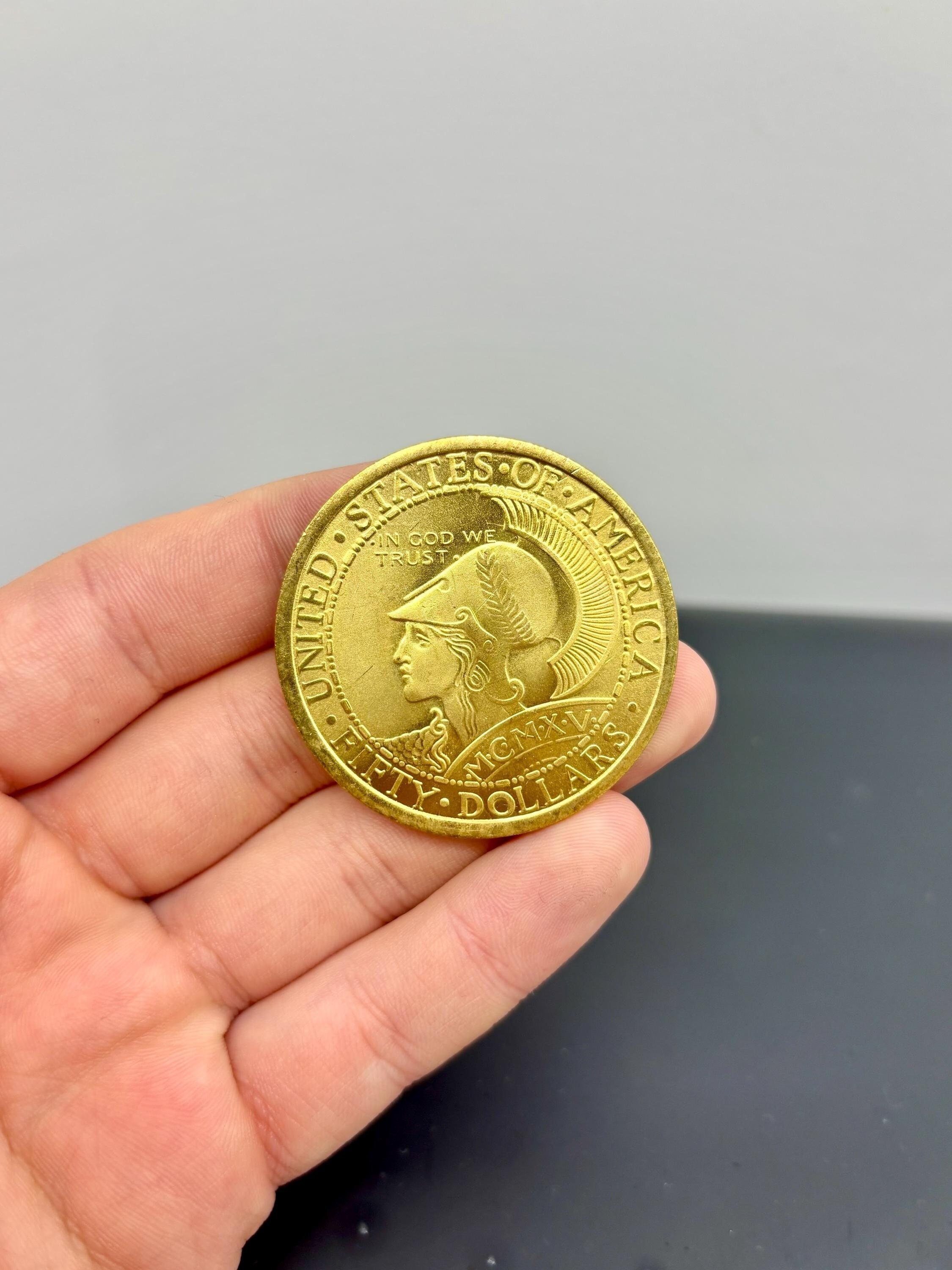 Gold Plated Coin 50 Dollars Panama Pacific International Gold Plated Coin 50 Dollars Panama Pacific International