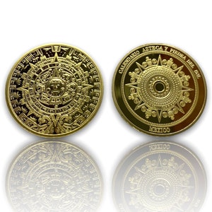 Gold Aztec Calendar - Gold plated coin REPLICA 1pcs mexican gold