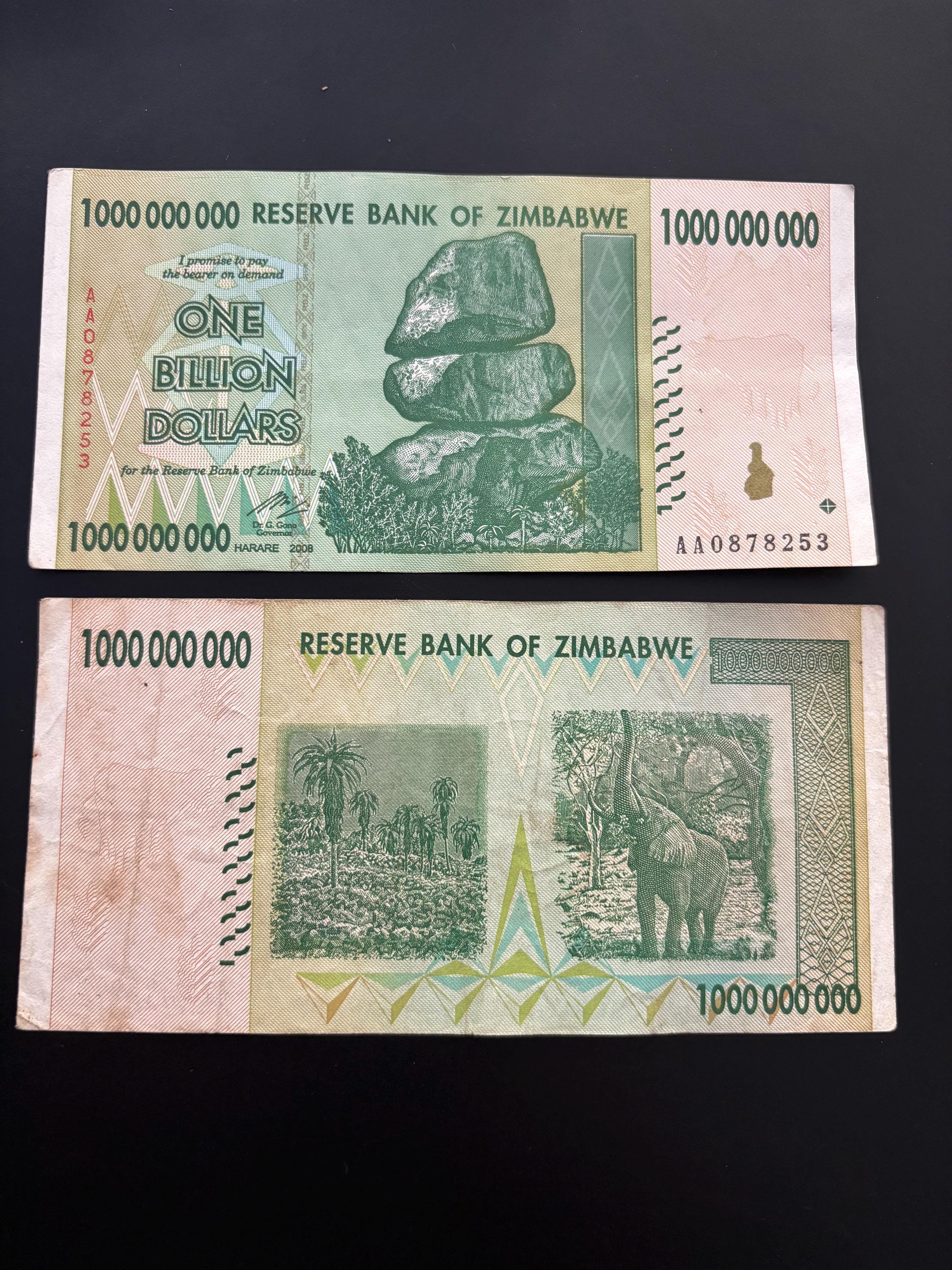 Zimbabwe 1 Billion Dollars 2008 Banknote Collectible Amazing Quality 1pcs -  Etsy Canada