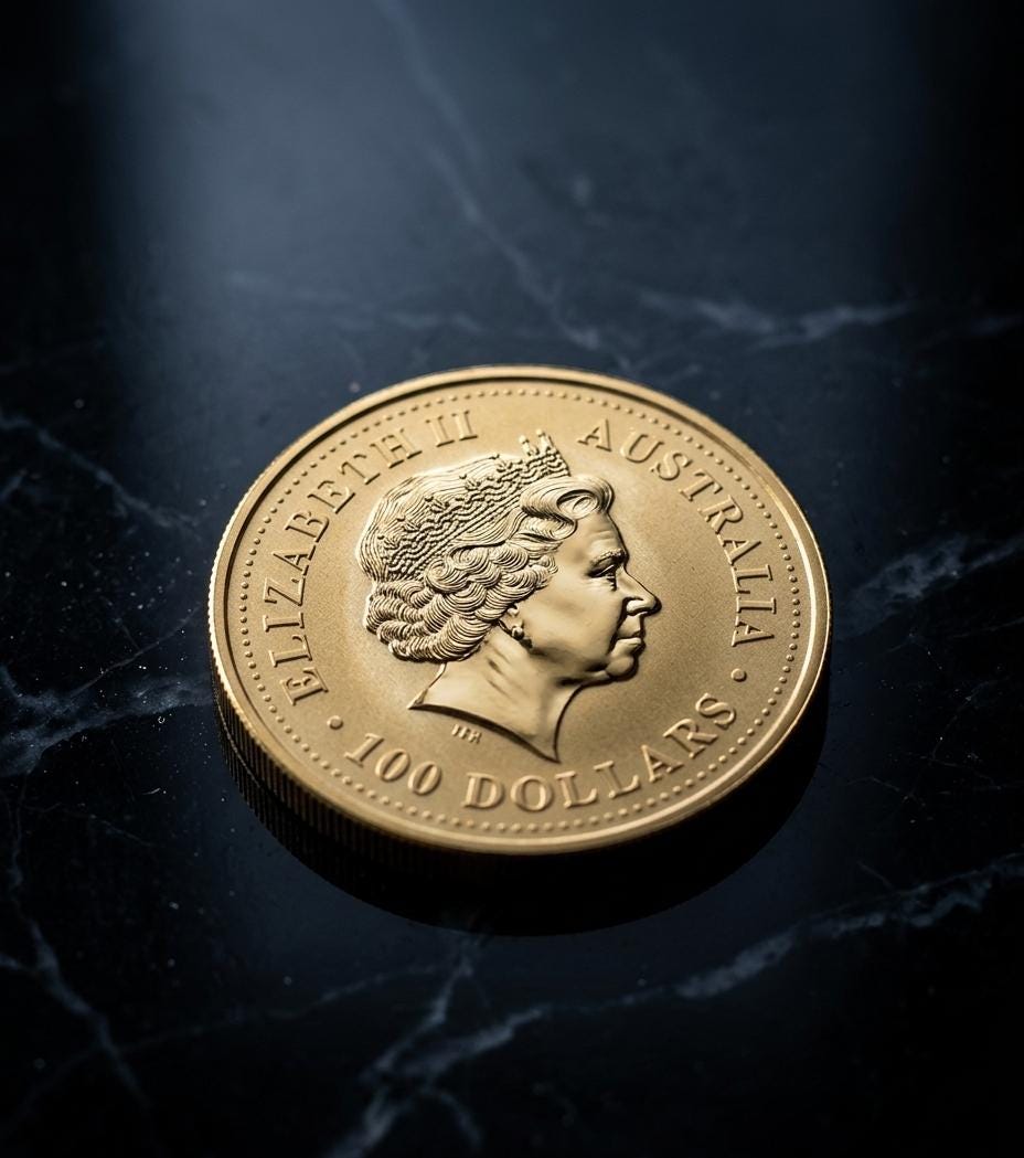 Australian 1 Oz Gold Plated 100 Dollars 