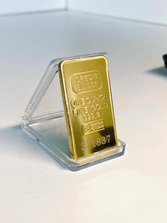 Gold Swiss Bar 1 OZ REPLICA Goldplated Gold Bullion
