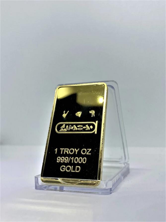 Gold Bar 1OZ REPLICA the Last Pharaoh of Ancient Egypt