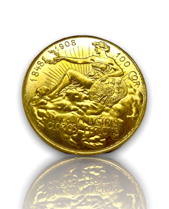 Franz Joseph I 100 Corona Gold Plated Coin REPLICA 1pcs Golden
