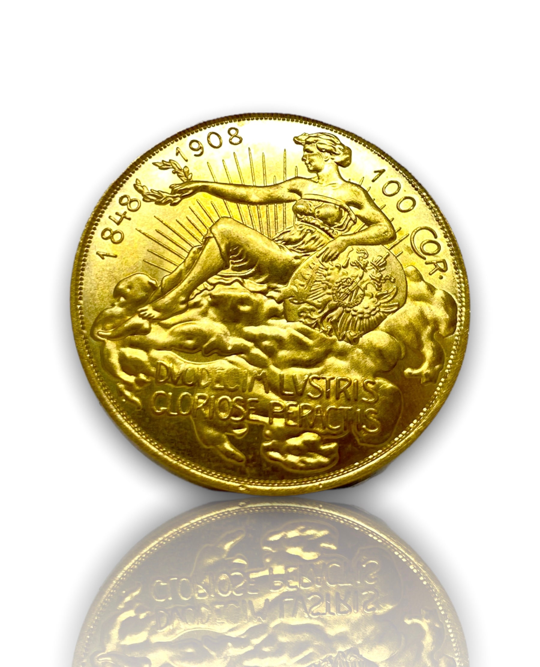 Franz Joseph I 100 Corona Gold Plated Coin REPLICA 1pcs Golden