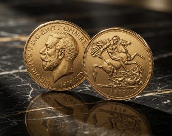 Vergoldete Münze British Full Sovereign 22 mm vergoldete König George V Britische Münzen REPLIKA 1Stk