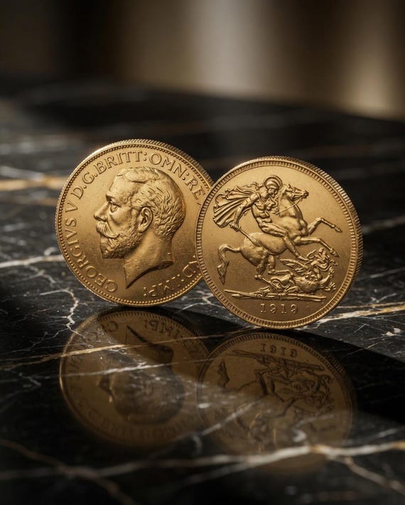 Gold Plated Coin British Full Sovereign 22mm Gold Plated King