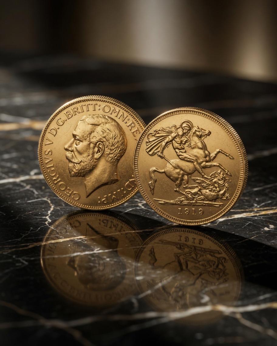 Gold Plated Coin British Full Sovereign 22mm Gold Plated King