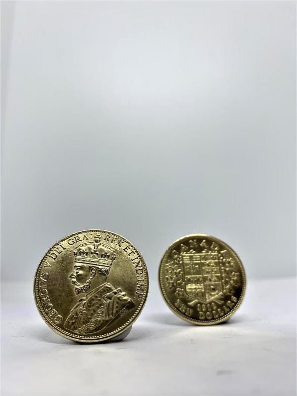 Gold plated coin Canada 10 Dollars - George V coin 1912 REPLICA 1pcs