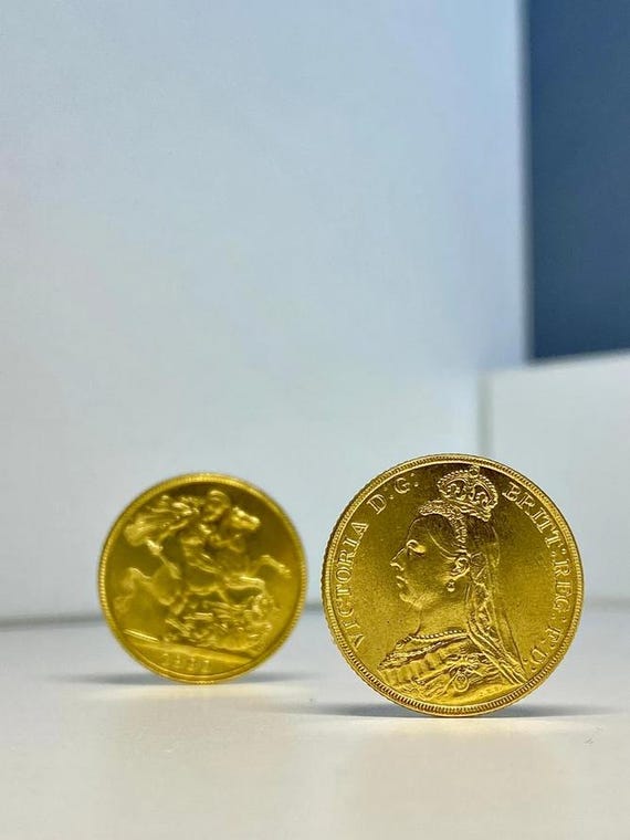 Gold Plated Coin, Full Sovereign Queen Victoria Jubilee Head