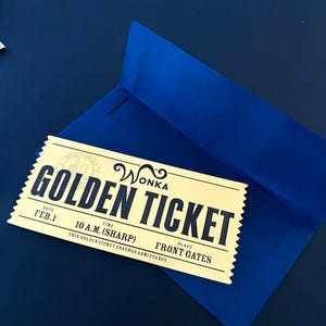 Willy Wonkas Golden Ticket erstaunliche Qualität aus Kunststoff und wasserdicht 1 Stück Geschenkidee