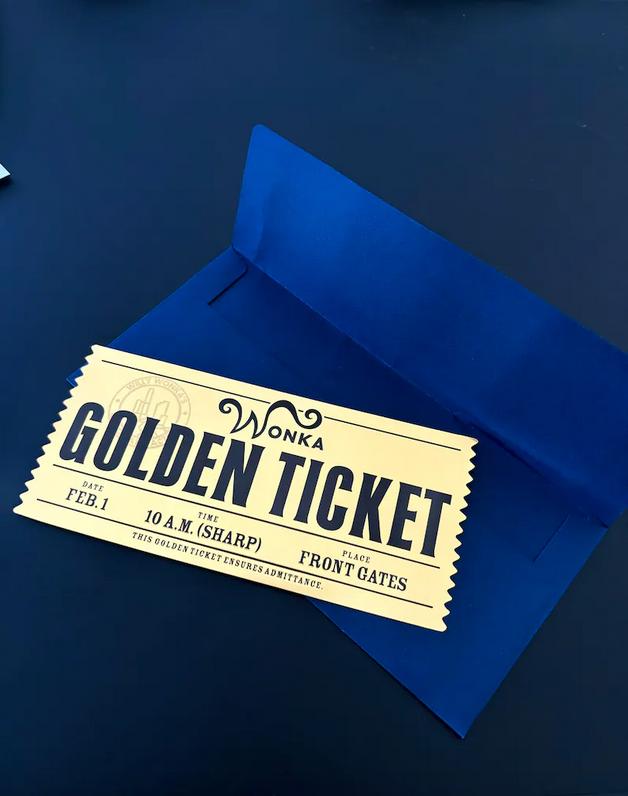 ウィリーウォンカのゴールデンチケット。素晴らしい品質のプラスチック