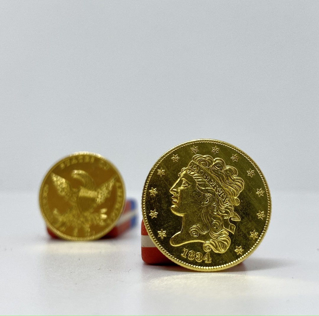 Gold Plated Coin 5 Dollars 1834 REPLICA Gold Plated 24k USA Etsy