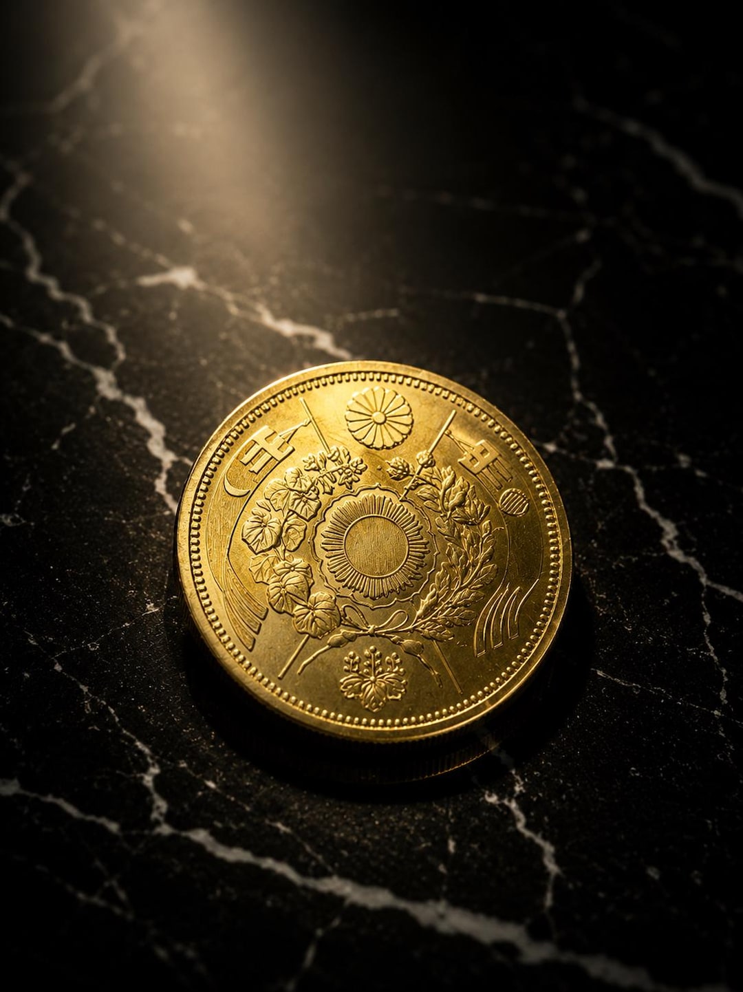 Gold Plated Coin, Japan 20 Yen- Meiji 1880 Replica Great Japan 1