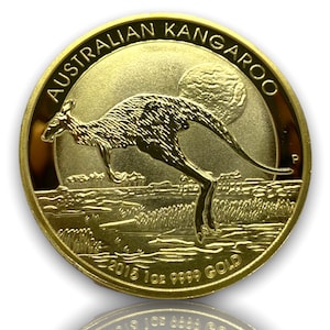 Australian Kangaroo 2015 1oz Gold plated Proof High Relief 100 dollars Coin REPLICA, Australia proof 24k