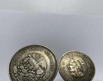 1947年 メキシコ銀貨 5ペソ - クアウテモック 1オンス .999 銀メッキ