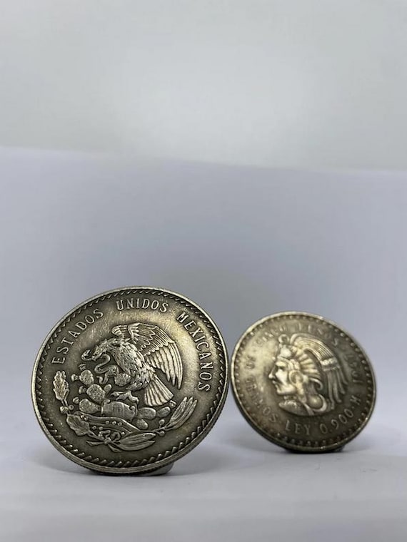 1947年 メキシコ銀貨 5ペソ - クアウテモック 1オンス .999 銀メッキ